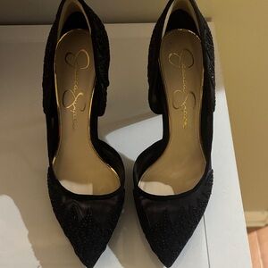 Jessica Simpson Black Mesh Heels